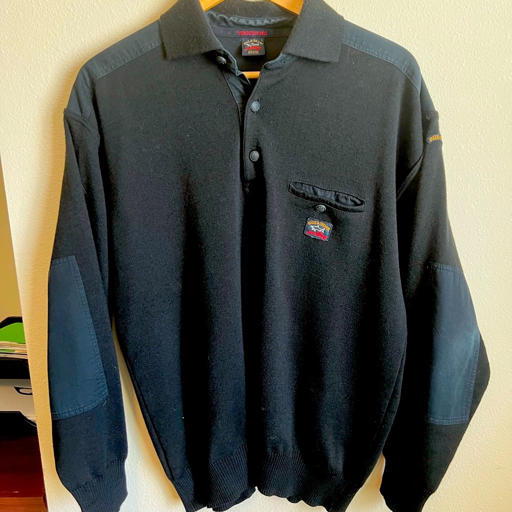 Paul and Shark sweater. Wool. Black. Large.